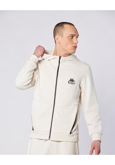 Kappa Fabio Full Zip Erkek Ekru Regular Fermuarlı Eşofman Üstü