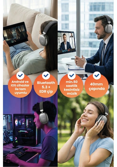 Xo BE45 Bluetooth 5.0 Kulak Üstü Kulaklık