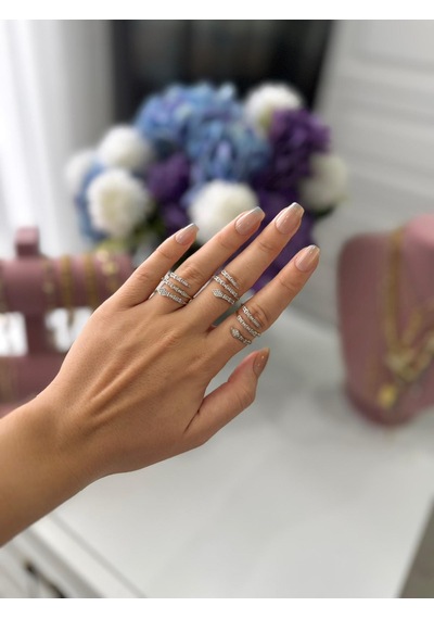 14k Kaplama Yılan Figürlü Yüzük Altın