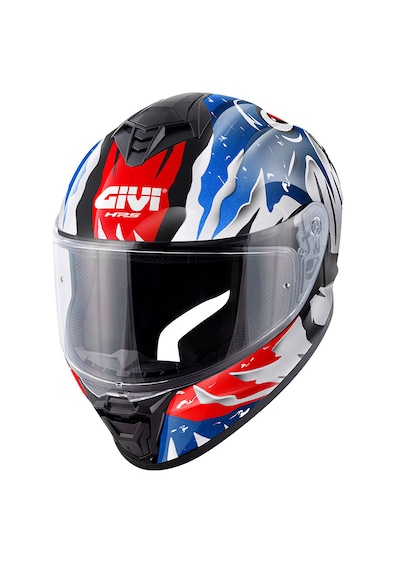 Givi 50.x Sharkbite Kapalı Motosiklet Kaskı Beyaz - Kırmızı - Mavi