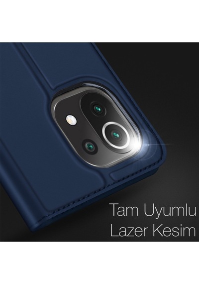 Dux Ducis Xiaomi Mi 11 Lite Kilif Kapakli Flip Cover Kilif Skinp 120380799 - Renk / Lacivert