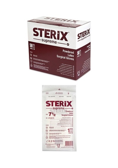 Sterix Supreme P Midi No: 7.5 Pudralı Steril Cerrahi Eldiven