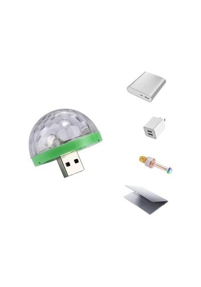 Alfa Usb Disko Topu Sese Duyarlı Renkli Işıklı Led Lamba Çok Renkli