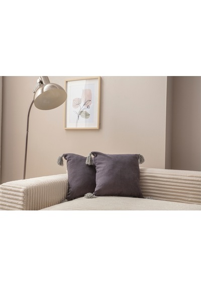 Swita Home İkili Dekoratif Püsküllü Kırlent Kılıfı 43x43 Antrasit