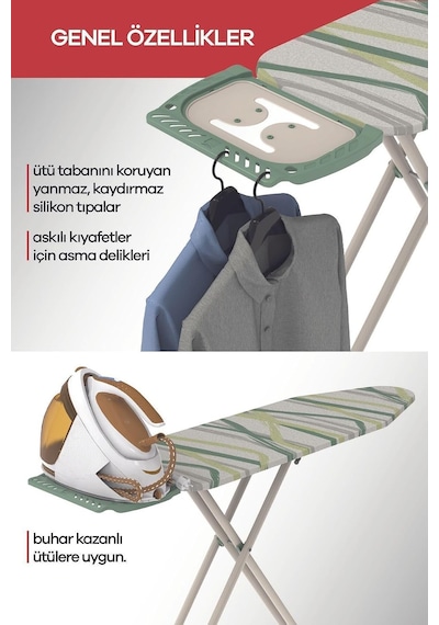 Perilla Silvia Ütü Masası, Ayarlanabilir Yükseklik, Beyaz Diğer