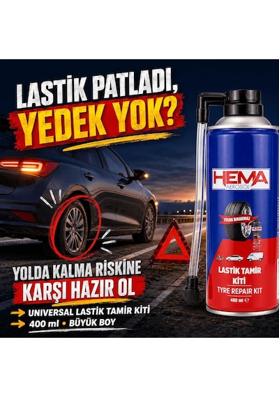 Oto Lastik Tamir Kiti - Universal Büyük Boy 400 Ml