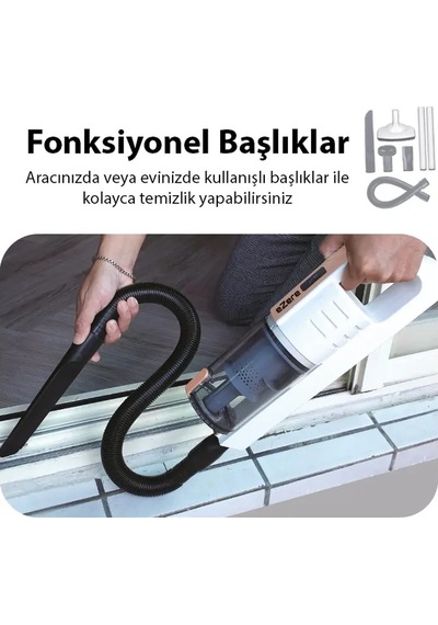 Ezere 15000pa Led Işıklı Kuru Islak Kullanım Kablosuz Güçlü El Araç-ev Süpürgesi- 5775