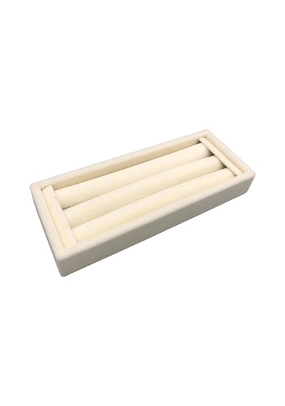 Yerli Üretim Ufak Boy Süet Kumaş Krem Renk 18 / 7 Cm Rulo Çekmece Içi Yüzük Standı Çok Renkli