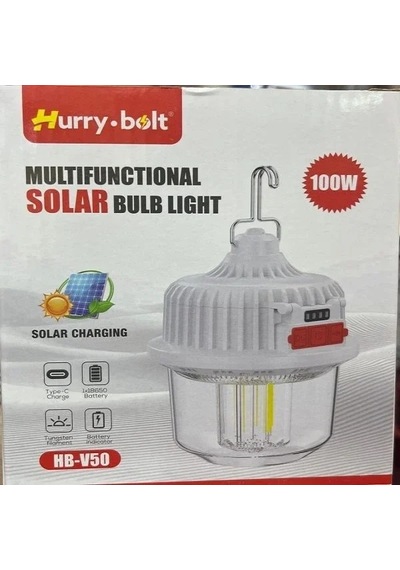 Hurry Bolt Hb-v50 100w Güneş Şarjlı Solar Lamba Kamp Bx40