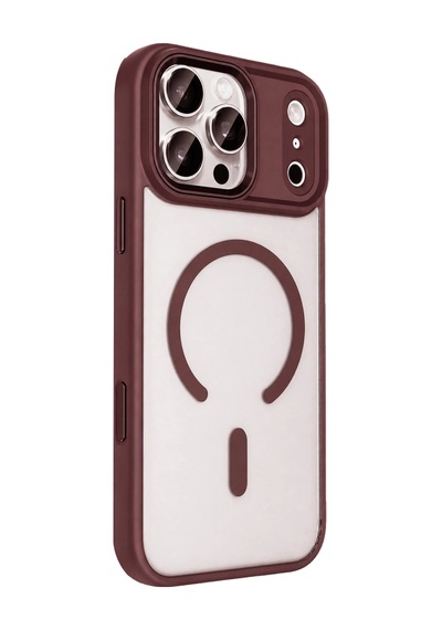 Joko Apple iPhone Uyumlu 18 Pro Max Terea Magsafe Kapak - Bordo Çokrenkli
