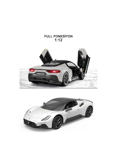 Uzaktan Kumandalı Şarjlı Işıklı Full Fonksiyon Maserati Mc20 Oyuncak Araba 27212 Beyaz Beyaz