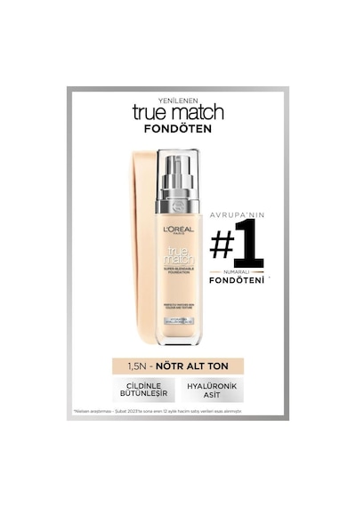 L'Oréal Paris Revitalift Filler Nemlendirici Yüz Kremi 50 Ml + True Match Bakım Yapan Fondöten 1.5n Nötr Alt Ton pktpresscreamakyaj4-11259