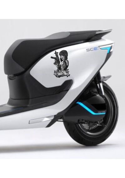 Mavi Gözlü Mafya Kız Sticker - Araba Oto Motosiklet Karavan Sticker - 00064 20x13 Cm