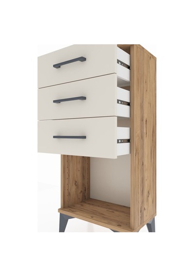 Arges Komodin 3 Çekmeceli 44x30x96 Çam-aytaşı Çam
