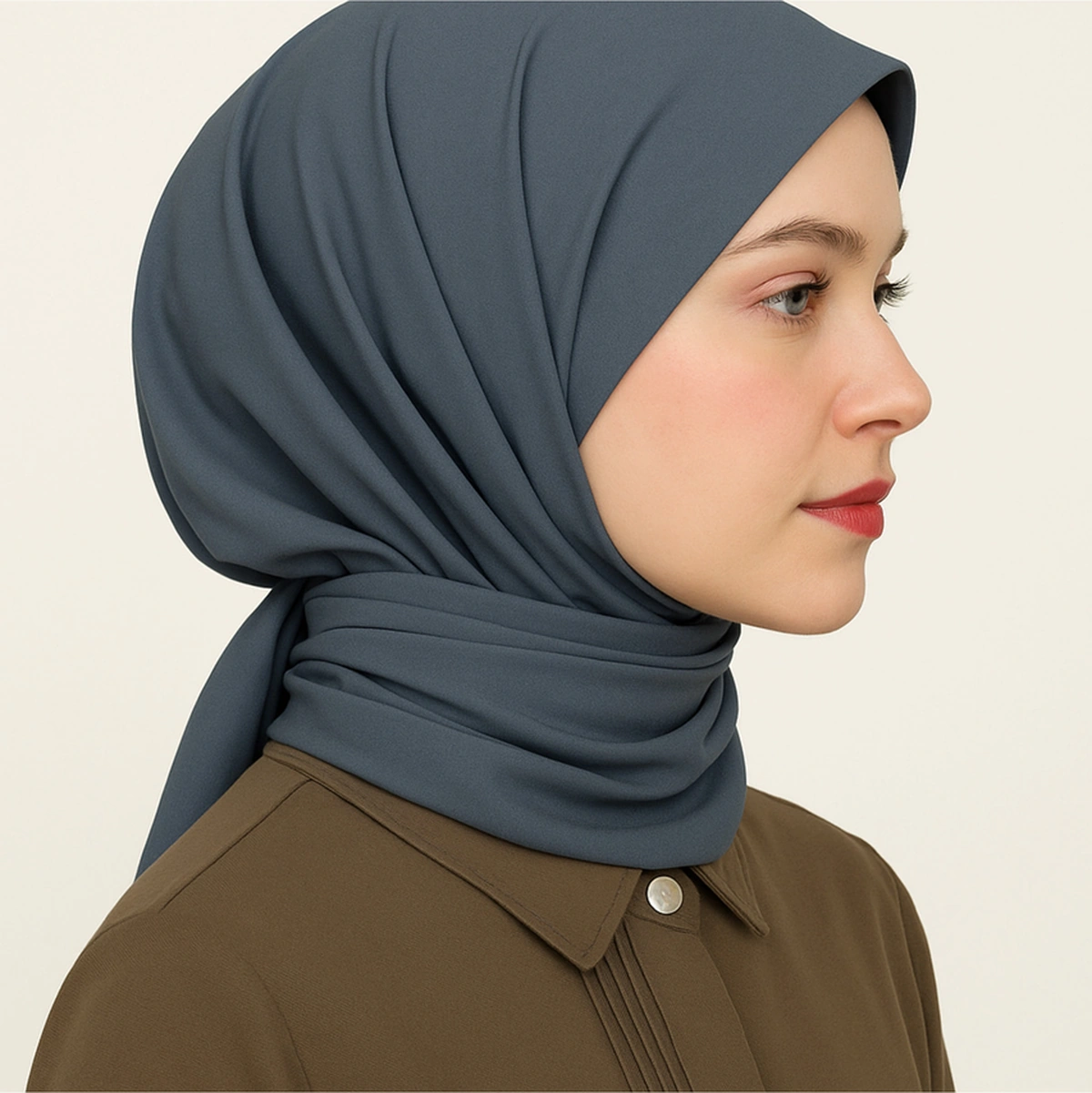 Mim Eşarp Pratik Çıtçıtlı Şal Koyu Gri