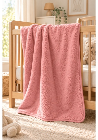 Senpai Wellsoft Bebek Çocuk Battaniyesi 100x150 CM Çift Taraflı Kundak Puset Örtüsü Yumuşak Pudra