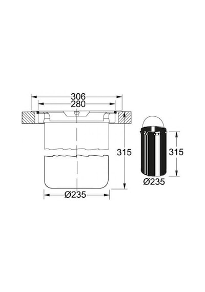 Franke Çöp Kutusu 12 Lt Tezgah Üstü Gömme Model 134.0035.042