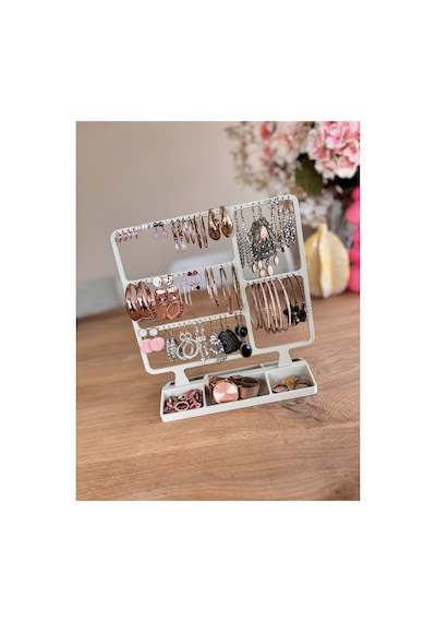 Küpe Organizer Standı Çok Katlı Küpe Askılığı Ve Takı Düzenleyici Dekoratif Stand Beyaz