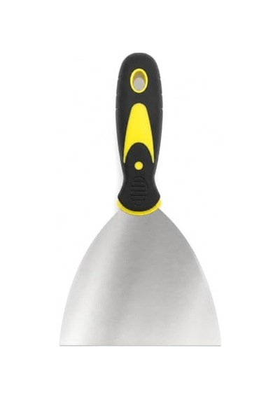 Paslanmaz Çelik İnşaat Spatulası, Plastik Saplı Ve 125 Mm Boyutunda 001 Siyah