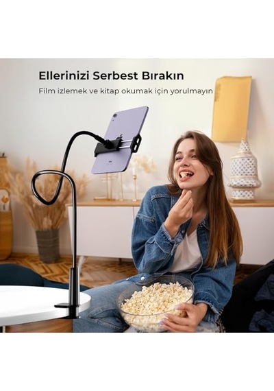 Juo 70 Cm Akrobat Esnek Tablet Ve Telefon Tutucu Stand Siyah