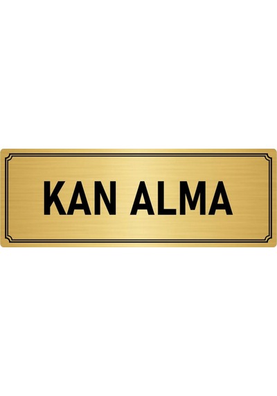 Metal Yönlendirme Levhası, Departman Kapı İsimliği Kan Alma 10x20 cm Altın Renk