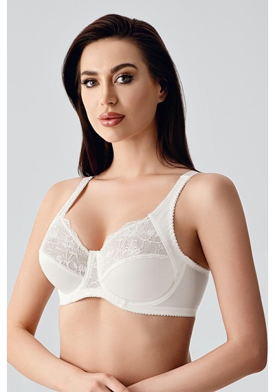 New Bra Kadın C Kap Dantelli Balenli Desteksiz Toparlayıcı Sütyen Ekru 2305 Ekru