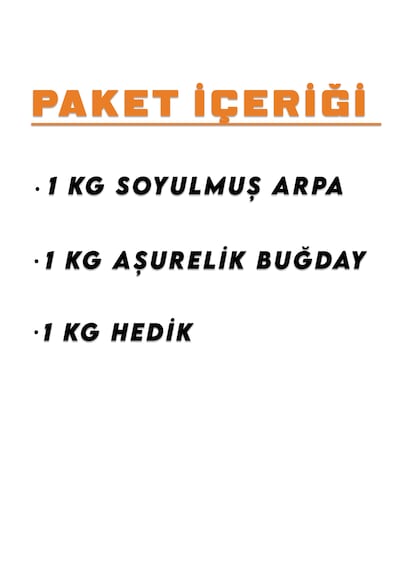 İpek Değirmen Soyulmuş Arpa Aşurelik Buğday Hedik Köy Usulü Yerli 3 x 1 KG