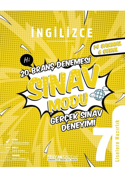 Pruva Akademi 7. Sınıf İngilizce Sınav Modu Deneme Sınavı 2023