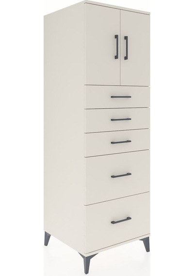Kronos Dolap Tek Raflı 5 Çekmeceli 2 Kapaklı 60x59x182 Aytaşı... Aytaşı