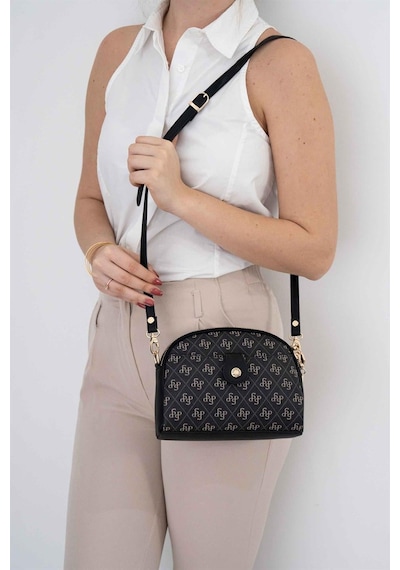Silver Polo Sp1144 Kadın Çapraz Çanta Monogram Füme-siyah