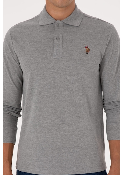 U.S. Polo Assn. Erkek Regular Fit Polo Yaka Grı Melanj Basic Sweatshirt 50313772-VR086 U.S. Polo Assn. Erkek Regular Fit Polo Yaka Grı Melanj Basic Sweatshirt 50313772-VR086