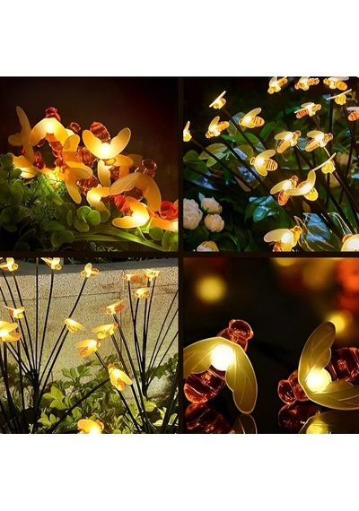 8 Led'li Bal Arısı Solar Bahçe Aydınlatması 2'li Paket - Doğa Dostu Ve Dekoratif Dış Mekan Işığı Hmngoxxtp