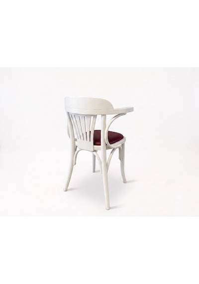 Thonet Kolçaklı Klasik Ahşap Sandalye Beyaz