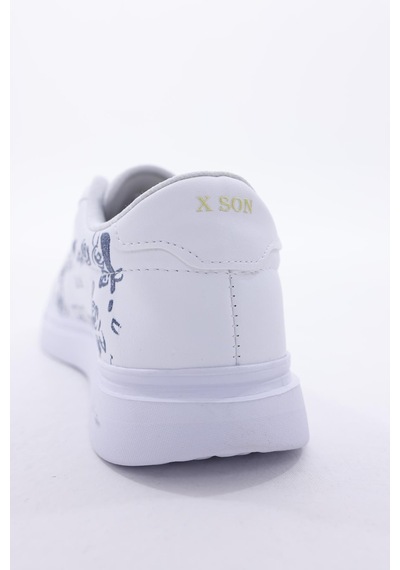 3d Dijital Baskı Kadın Alex Mcqueen Beyaz - Bloom Desenli Sneaker Beyaz-bloom