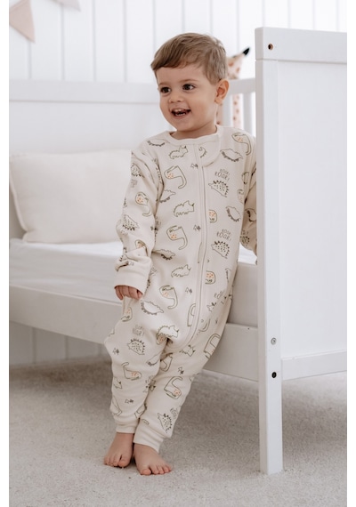 Lilabio 4 Mevsim Uyku Tulumu Doğal Pamuk Çift Kat Özel Kumaş Unisex 1.0 Tog Ekru