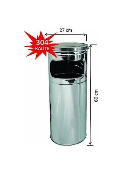 Paslanmaz Metal Çöp Kovası 34 Litre