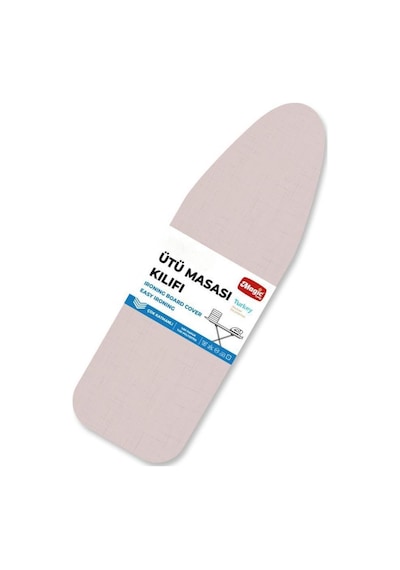 Pembe Süngerli Yanmaz Ayarlanabilir Ütü Masası Kılıfı 48x146 Cm