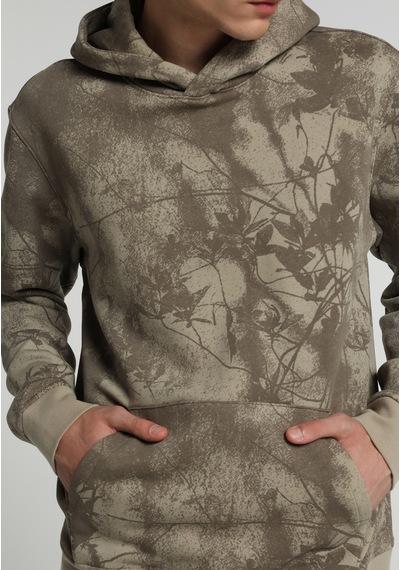 Colin's Colins Regular Fit Kapüşonlu Baskılı Erkek Yeşil Sweatshirt Cl1082541 Q1.v2 Lkh Açık Haki