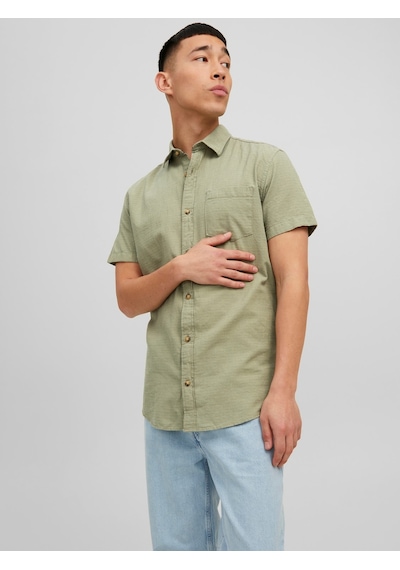 Jack & Jones Jack&jones Kısa Kollu Yağ Yeşili Erkek Gömlek 12235362 001