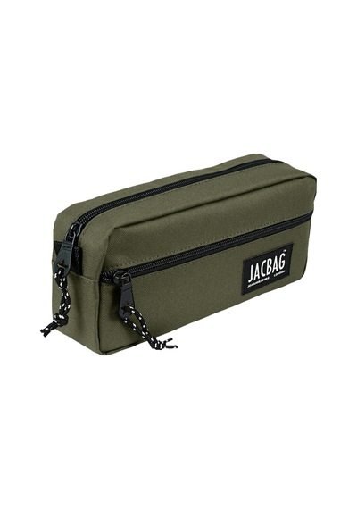 Jacbag Dual Zıp-iki Fermuarlı Kalemkutu - Haki Haki