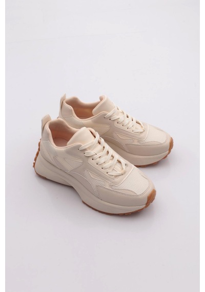 Dgn 83144 Kadin Sneaker Ayakkabi Bej