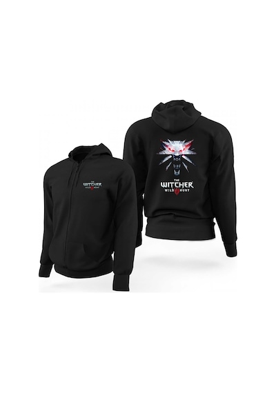 The Witcher Wild Hunt Siyah Fermuarlı Limited Edition Kapşonlu Sweatshirt Siyah