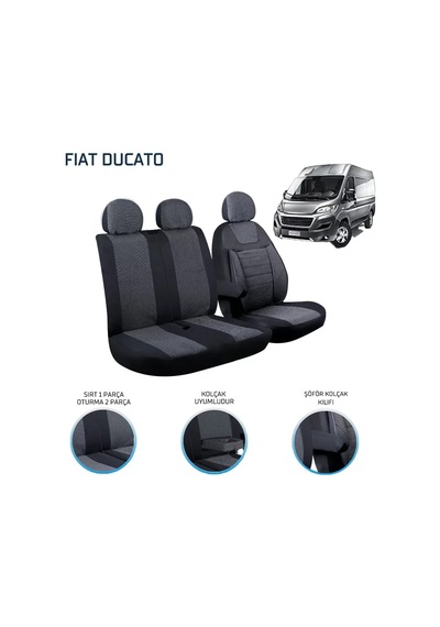 Fiat Ducato 2+1 Ön Koltuk Kılıf Seti Füme