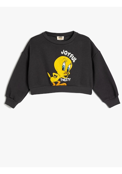 Koton Crop Sweatshirt Tweety Baskılı Lisanslı Şardonlu Uzun Kollu Antrasit 5wkg10584ak Antrasit Koton Crop Sweatshirt Tweety Baskılı Lisanslı Şardonlu Uzun Kollu Antrasit 5wkg10584ak Antrasit