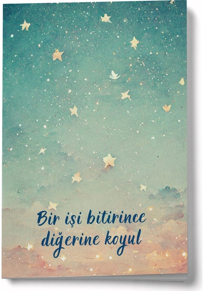 Bir İşi Bitirince Diğerine Koyul Yıldız Mini Defter Çok Renkli