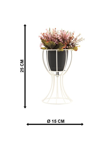 Anafor Saksılık Beyaz 25 Cm Siyah Saksı