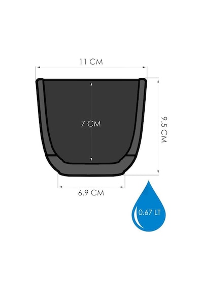 Omnipazar Krs-382 Dekoratif Plastik Mercan Kare Saksı 0.67 Litre No 2