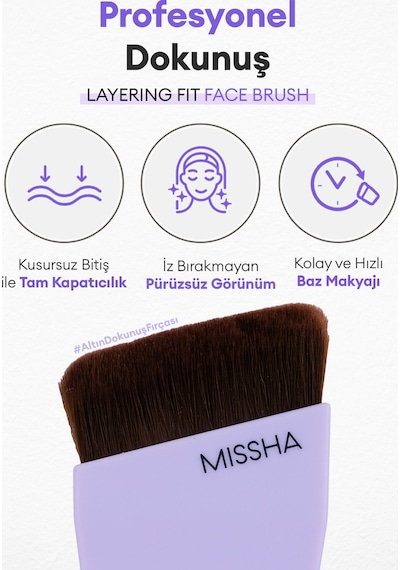 Özel Kesim Çok Fonksiyonlu Fondöten Fırçası Layering Fit Face Brush