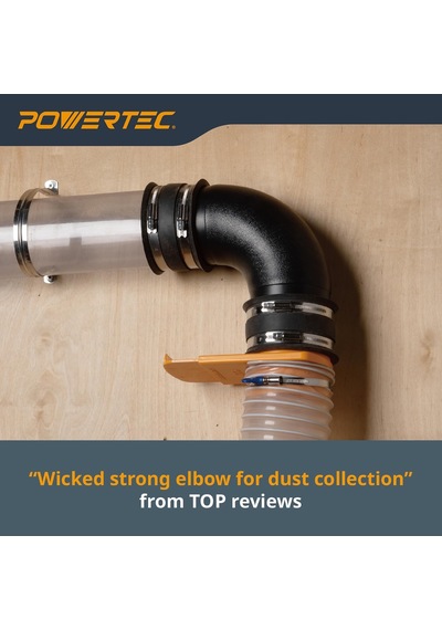 Powertec 70105 Açılı Toz Hortumu Bağlantısı, 10,2 Cm, 90 Derece A 1