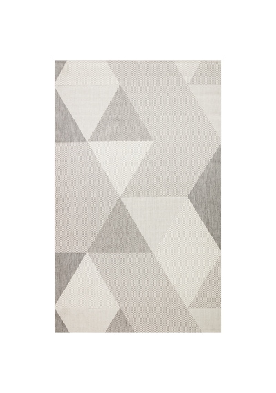 Mona Mn03 Geometrik Desenli Gri Modern Salon Halısı Hav Toz Vermez Kaymaz Tabanlı